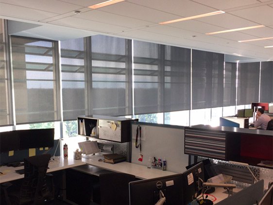 Commercial solar window roller shades