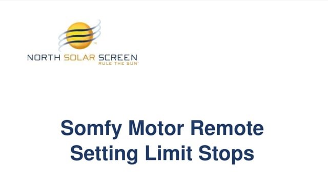 Somfy Motor Remote Setting Limit Stops