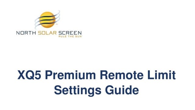 XQ5 Premium Remote Limit Settings Guide